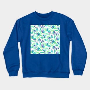 Blue and Purple Watercolor Petals Crewneck Sweatshirt